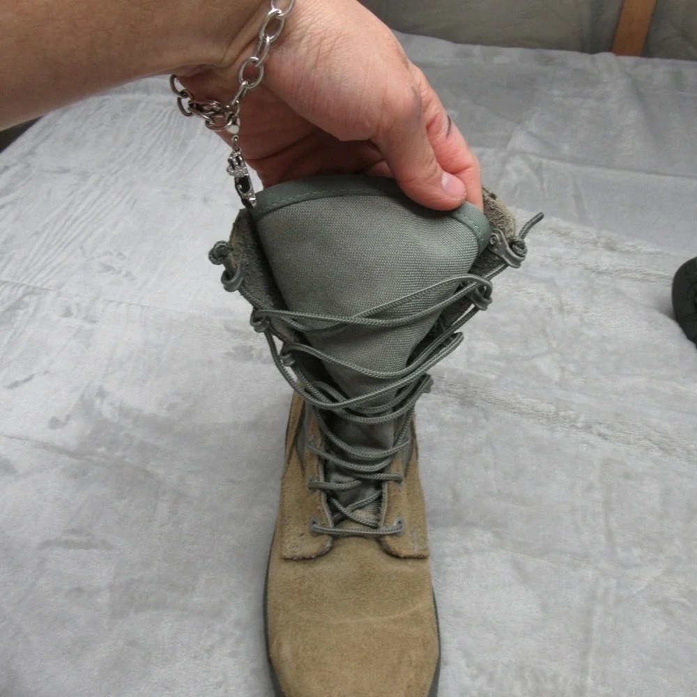 Mens Combat Boots US4 Military Lace‎ Up Vibram Sole Suede Closed Toe ASTMF2413